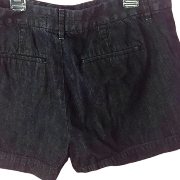 LOFT high rise dark denim shorts - Picture 4 of 9